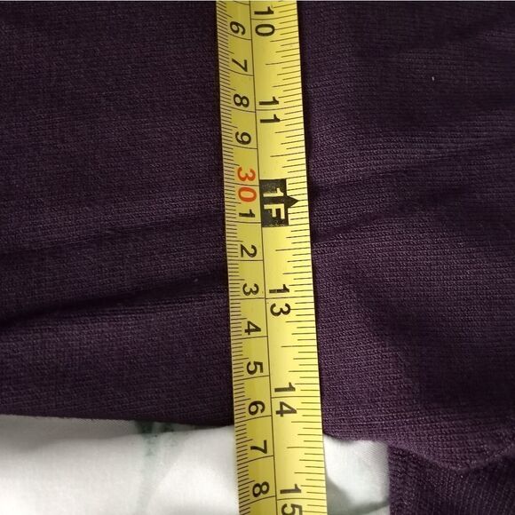 Max Studio S Longslve V Neck Knitted Purple Collar Rayon Nylon Women's Sweater. - Picture 4 of 7